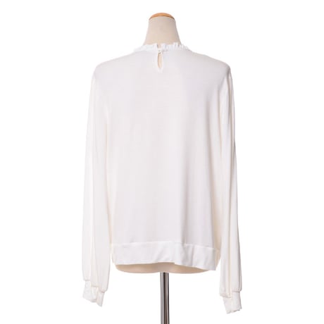 インポートブランド import brand フリル使いブラウス ジャージー ホワイト