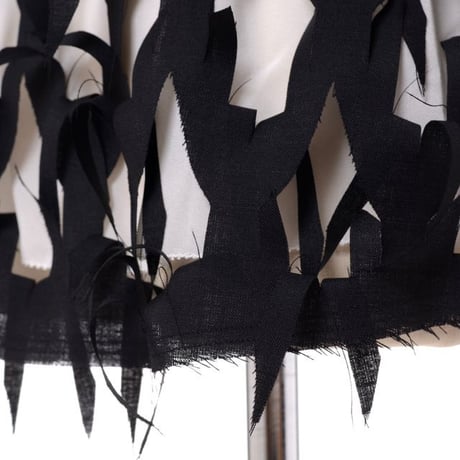 メゾン マルジェラ Maison Margiela Bird teckノースリブラウス シルクウールなど ブラックホワイト