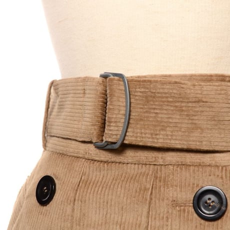 ダウェイ DAWEI ベルト付きロングスカート コーデュロイ ワッフルベージュ