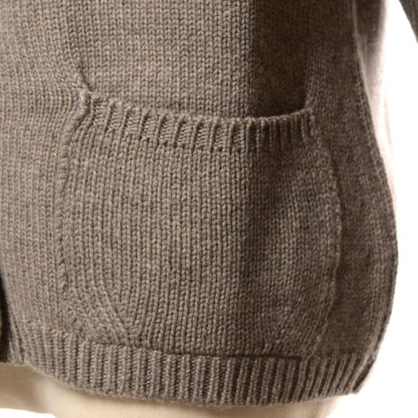 インポートブランド import brand HAWICO Scotland（ホイコ スコットランド）襟付きカーディガン カシミア モカ茶