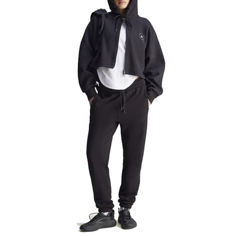 ステラマッカートニー stella mccartney アディダス adidas クロップドパーカー コットン混合 ブラック 正規取扱