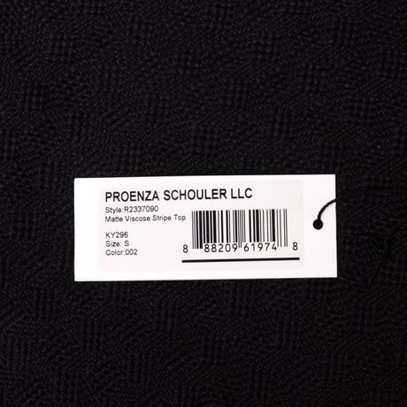 プロエンザスクーラー Proenza Schouler 波ボーダー長袖セーター レーヨンストレッチ ブラックマルチ