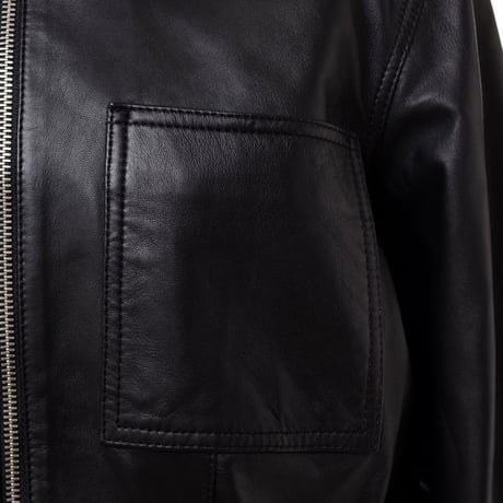 プロエンザスクーラー Proenza Schouler クロップドレザージャケット ラムスキン ブラック