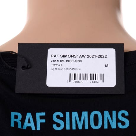 ラフシモンズ RAF SIMONS アタラクシア・ビッグフィットツアーTシャツ コットン ブラック