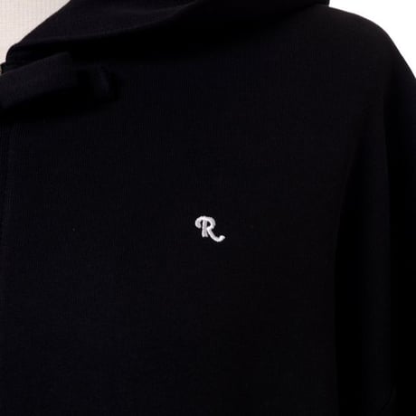 ラフシモンズ RAF SIMONS フーディードレス 裏起毛コットン ブラック