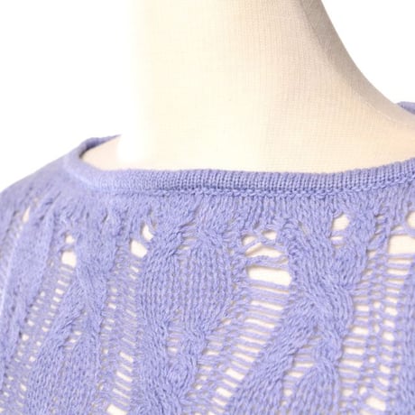 アニオナ AGNONA 丸襟レースセーター カシミアコットン ラベンダー