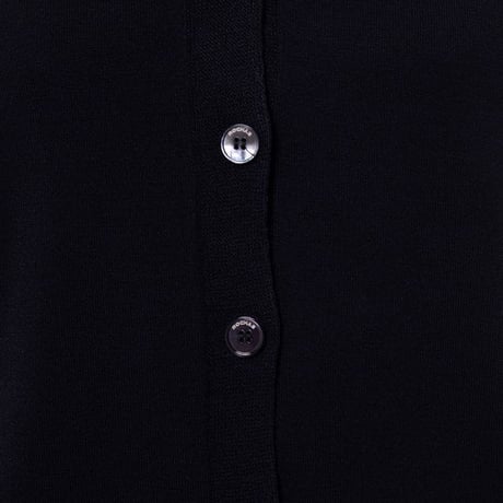 ロシャス ROCHAS Rロゴインターシャカーディガン レーヨンなど ブラック