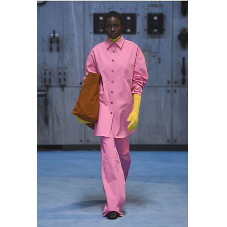 ラフシモンズ RAF SIMONS ワーカーパンツシルエット コットン ライトピンク