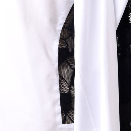 メゾン マルジェラ Maison Margiela スプライスド レース シャツ コットンレース ホワイト