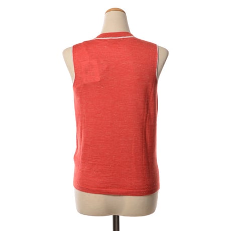 アニオナ AGNONA ノースリーブセーター カシミアシルク麻 レッド
