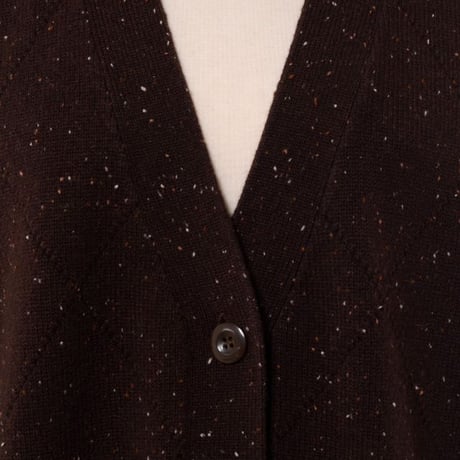 ジェイクベルフォート JAKE BELFORT Ｖネックロングカーディガン カシミア ブラウンミックス