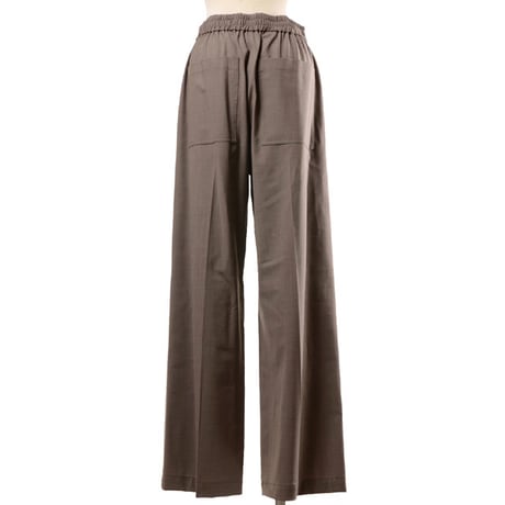 ブルネロクチネリ Brunello Cucinelli ウエストゴムストレートパンツ トロピカルウール ブラウン