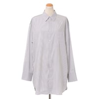 アスペジ ASPESI パッチワークストライプシャツブラウス コットン グレー系