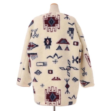 イザベルマラン ISABEL MARANT リバーシブルコート リサイクルポリエステル アイボリープリント