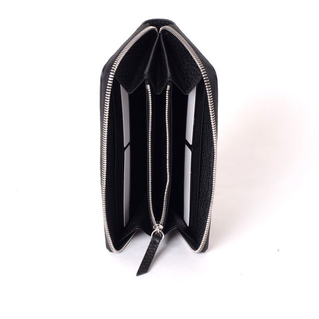 黒パーカー革財布スウェット金リングにマルジェラMargielaバッグ メゾン マルジェラ Maison Margiela ラウンドジップ財布