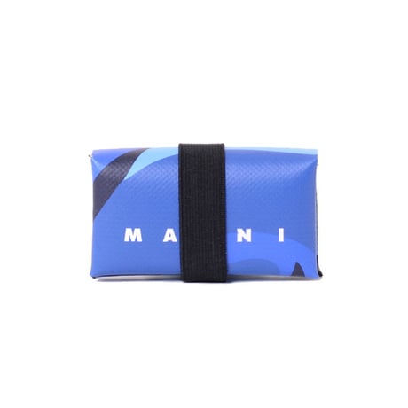 マルニ Marni 3つ折り財布 セルロースなど ブルーカモフラージュ