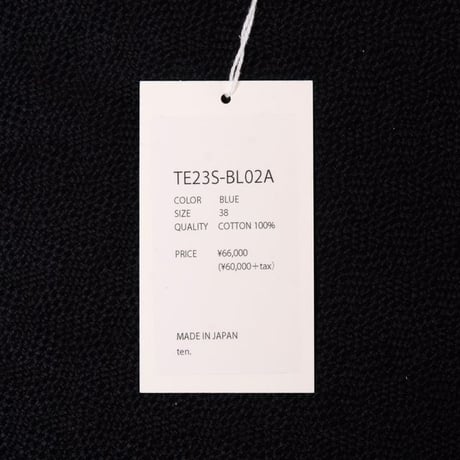 テン ten. 定番半袖ブラウス コットン ブルーデニム