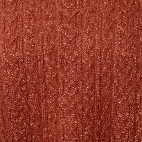ブルネロクチネリ Brunello Cucinelli ラメ糸ケーブルニットセーター ラメ糸 テラコッタ