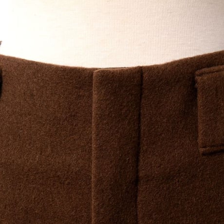 ルメール LEMAIRE ワイドパンツ 厚手のウールカシミア ダークタバコ