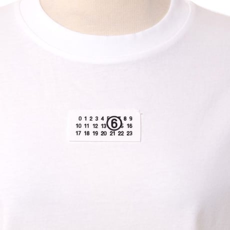 エムエムシックス メゾンマルジェラ MM6 MAISON MARGIELA ロゴ入りTシャツ コットン ホワイト
