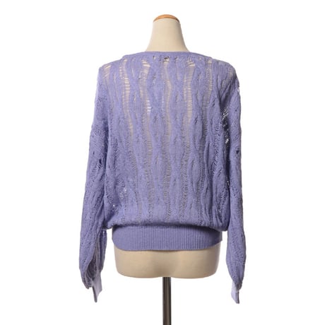 アニオナ AGNONA 丸襟レースセーター カシミアコットン ラベンダー