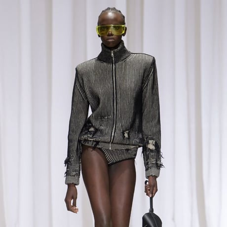 エムエムシックス メゾンマルジェラ MM6 MAISON MARGIELA リバーシブルジッパーブルゾン ウールなど ブラック