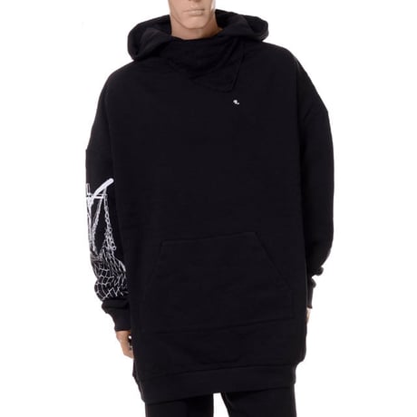 ラフシモンズ RAF SIMONS オーバーサイズドプリンテッドスカーフ コットン ブラック
