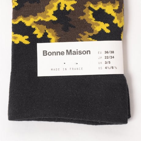ボンヌメゾン Bonne Maison 豹柄ソックス コットンなど ブラック 正規取扱