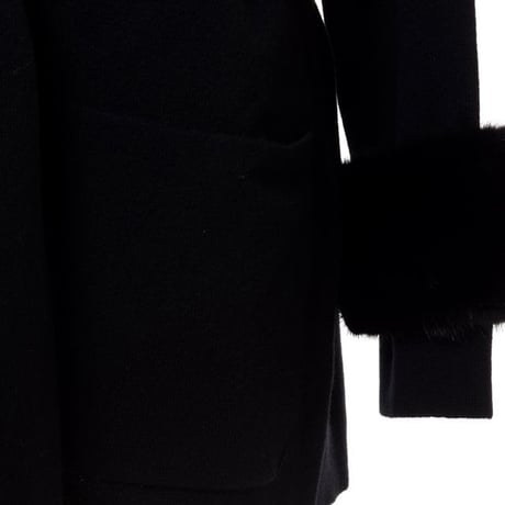 アニオナ AGNONA ミンクファー付きニットジャケット カシミア ブラック