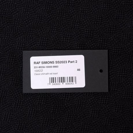 ラフシモンズ RAF SIMONS Classic shirt with net insert シャツ コットン ブラック