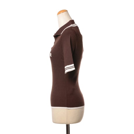エルマノシェルビーノ ermanno scervino ポロセーター コットン ブラウン