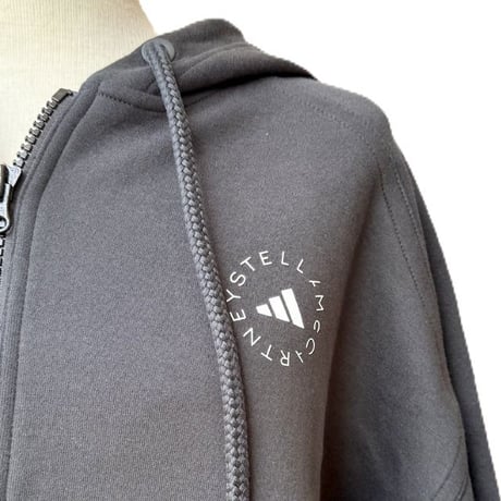 ステラマッカートニー stella mccartney アディダス adidas ロゴ入りフードジャケット コットン混合 ブラック 正規取扱