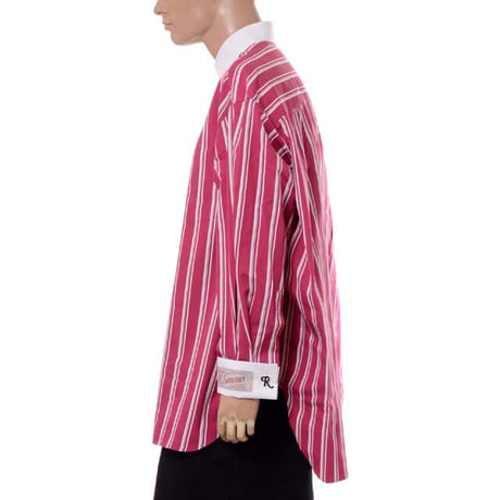 ラフシモンズ RAF SIMONS Busniess shirt with RS embroidery and label コットン バーガンディホワイト