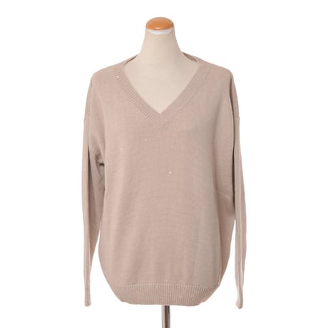 K74☆美品☆極上カシミヤ100% Vネック ニットセーター ブルネロクチネリ