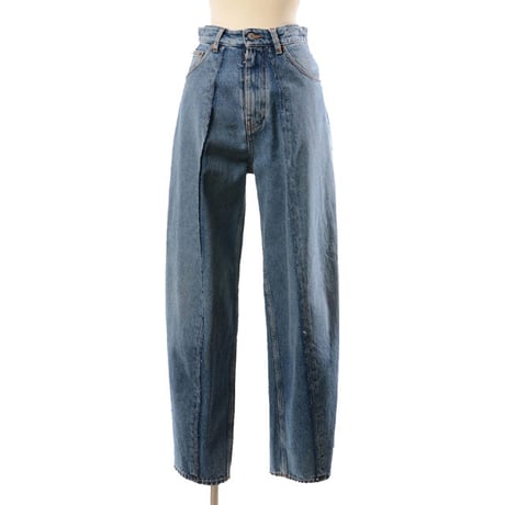 MM6 MAISON MARGIELA 再構築デニム ワイドジーンズ ブルー コットン レディースメンズ 正規取扱