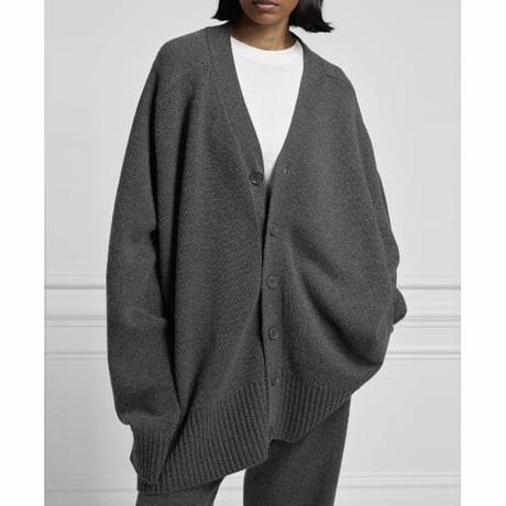 エクストリームカシミヤ extreme cashmere x Ｖネックカーディガン カシミア グレー