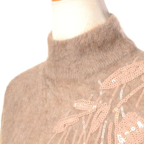 ブルネロクチネリ Brunello Cucinelli ショート丈ハイネックセーター モヘアなど キャメル