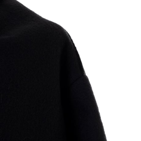 ラフシモンズ RAF SIMONS 半袖ワイドＡライントップス 圧縮ウール ブラック
