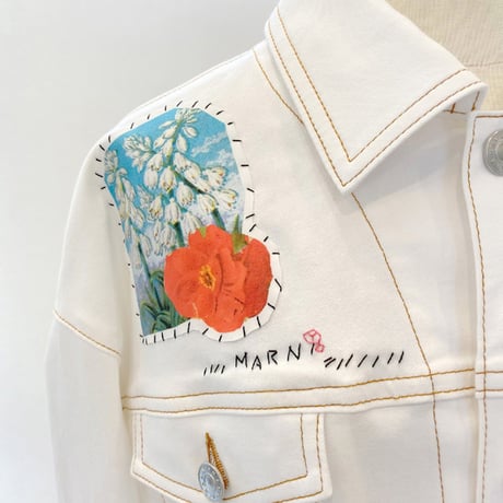 マルニ Marni ショート丈ジャケット コットンストレッチ ホワイト