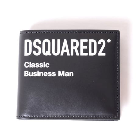ディースクエアード Dsquared2 ブランドロゴ入り２つ折り財布 Classic Business Man 牛革 ブラック