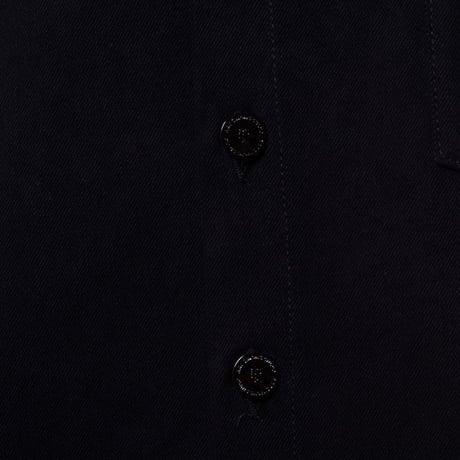 ラフシモンズ RAF SIMONS Oversized bicolor denim shirt with R pin in back コットン ブラックホワイト