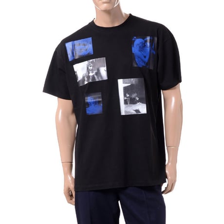 RAF SIMONS ラフシモンズ 6ピクチャーズプリントビッグフィットTシャツ コットン ブラック