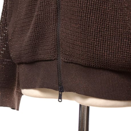 ブルネロクチネリ Brunello Cucinelli スパーリングネットフード付きジップアップセーター コットン ブラウン