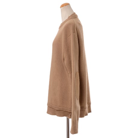 メゾン マルジェラ Maison Margiela エルボーパッチセーター ウールリネン キャメル