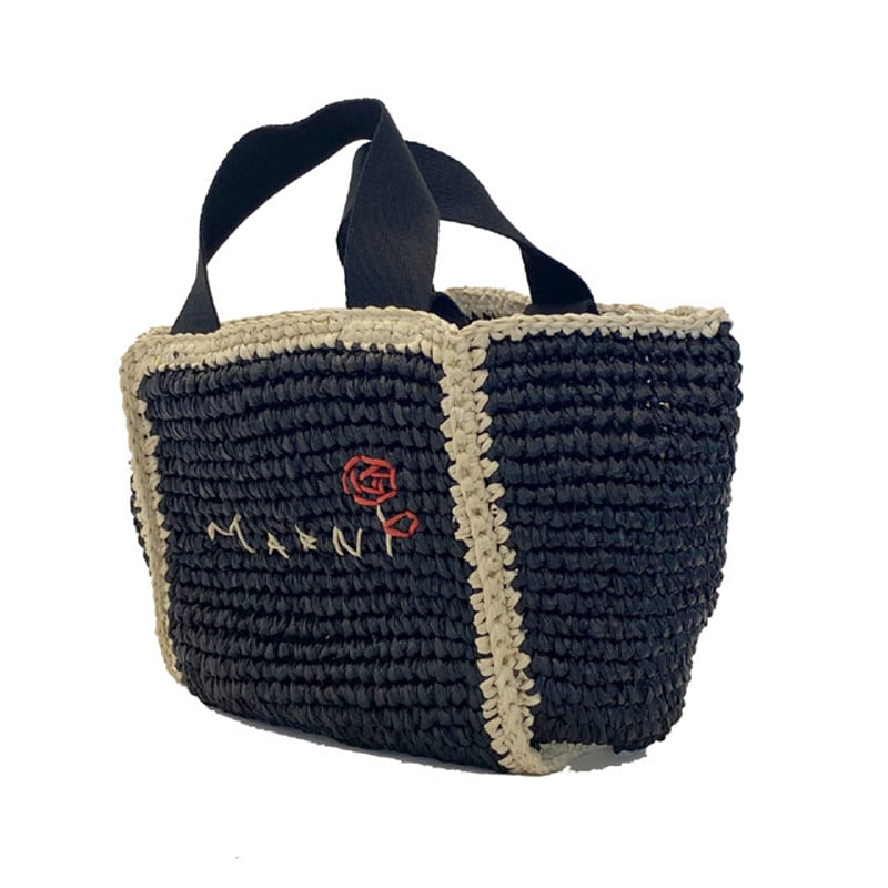 マルニ Marni ダブルハンドルかごバッグ ラフィアエフェクト マルニ Marni ダブルハンドルかごバッグ ラフィアエフェクト