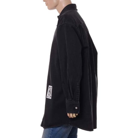 エムエムシックス メゾンマルジェラ MM6 MAISON MARGIELA オーバーデニムシャツ コットン ブラック