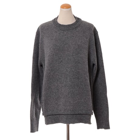 メゾン マルジェラ Maison Margiela エルボーパッチセーター ウールリネン グレー