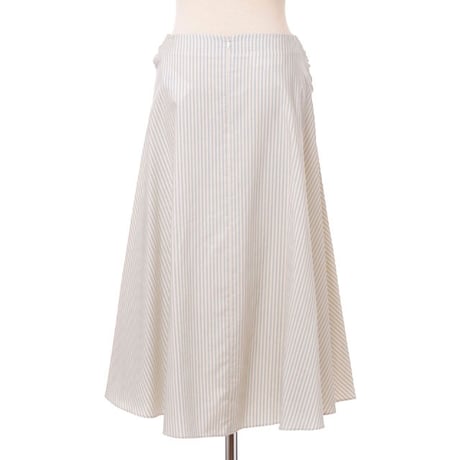エムエムシックス メゾンマルジェラ MM6 MAISON MARGIELA フレアースカート コットン エクリュブルーストライプ