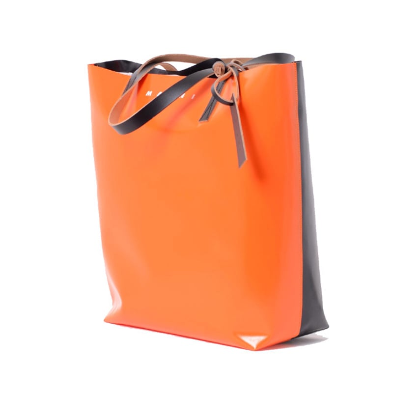 マルニ Marni トートショッピングバッグ PVC オレンジブラック | YOKOAUNTY 