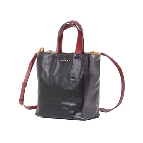 マルニ Marni MUSEO ミュゼオバッグ レザー ブラックグレー
